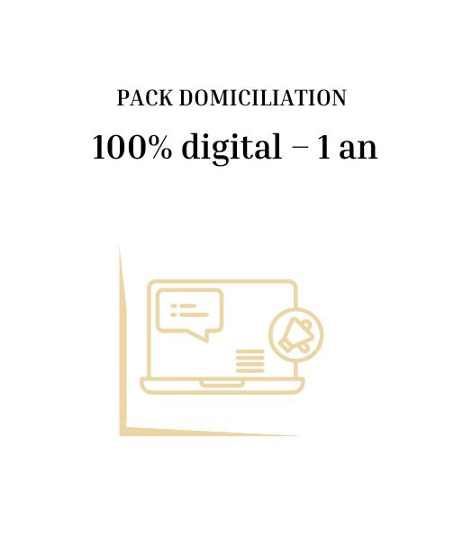 Pack Domiciliation 100% digital – 1 an